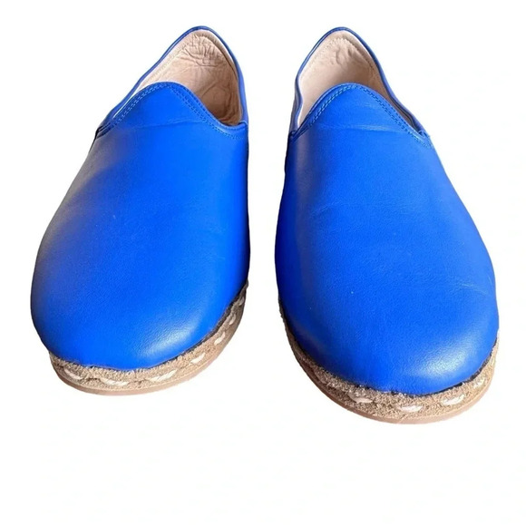 Atlantis Handmade Turkish Slip On Leather Flats In Royal Blue Womens size 7 - Picture 5 of 11